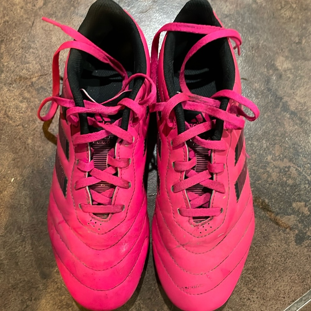 Adidas Girls Goletto Soccer Cleats, Pink and Black Size 6